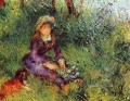 señora con un perro Pierre Auguste Renoir